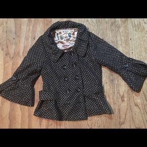 Black gold double breast lady jacket size small